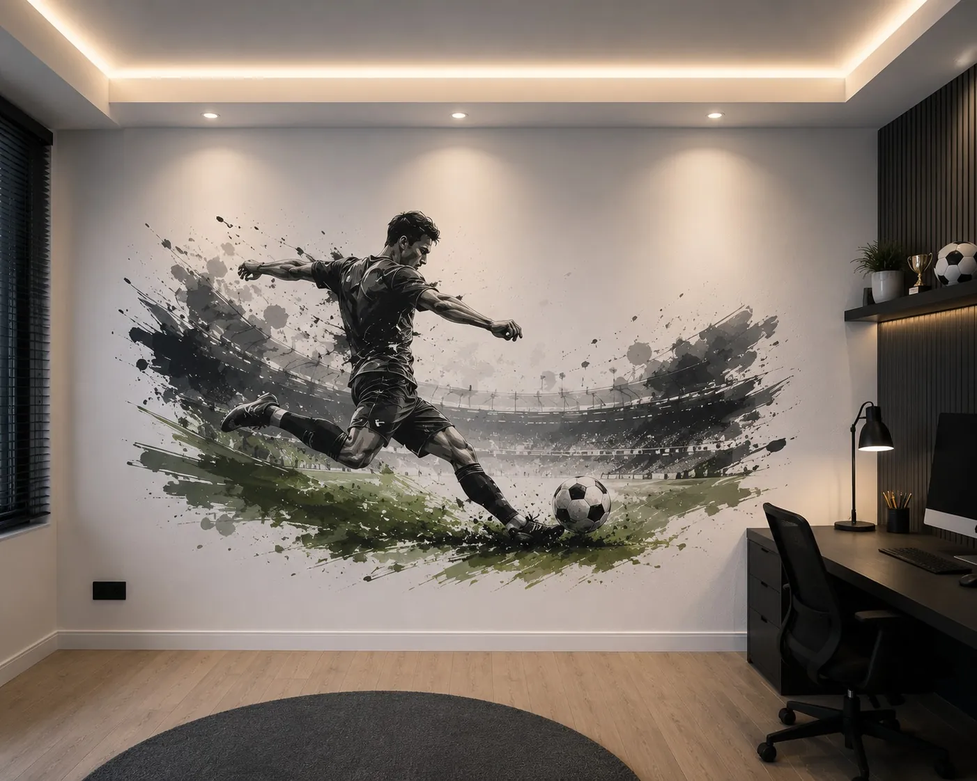Fotbal — perete de birou — wall printing realizat de LUX PRINT DECOR