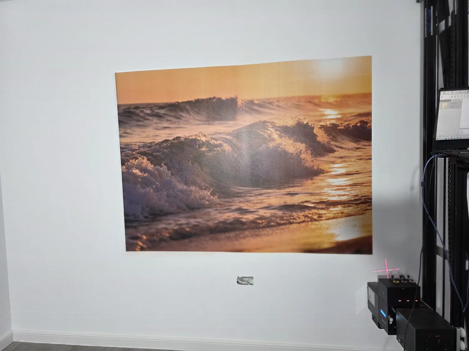Ocean la apus — detaliu — wall printing realizat de LUX PRINT DECOR