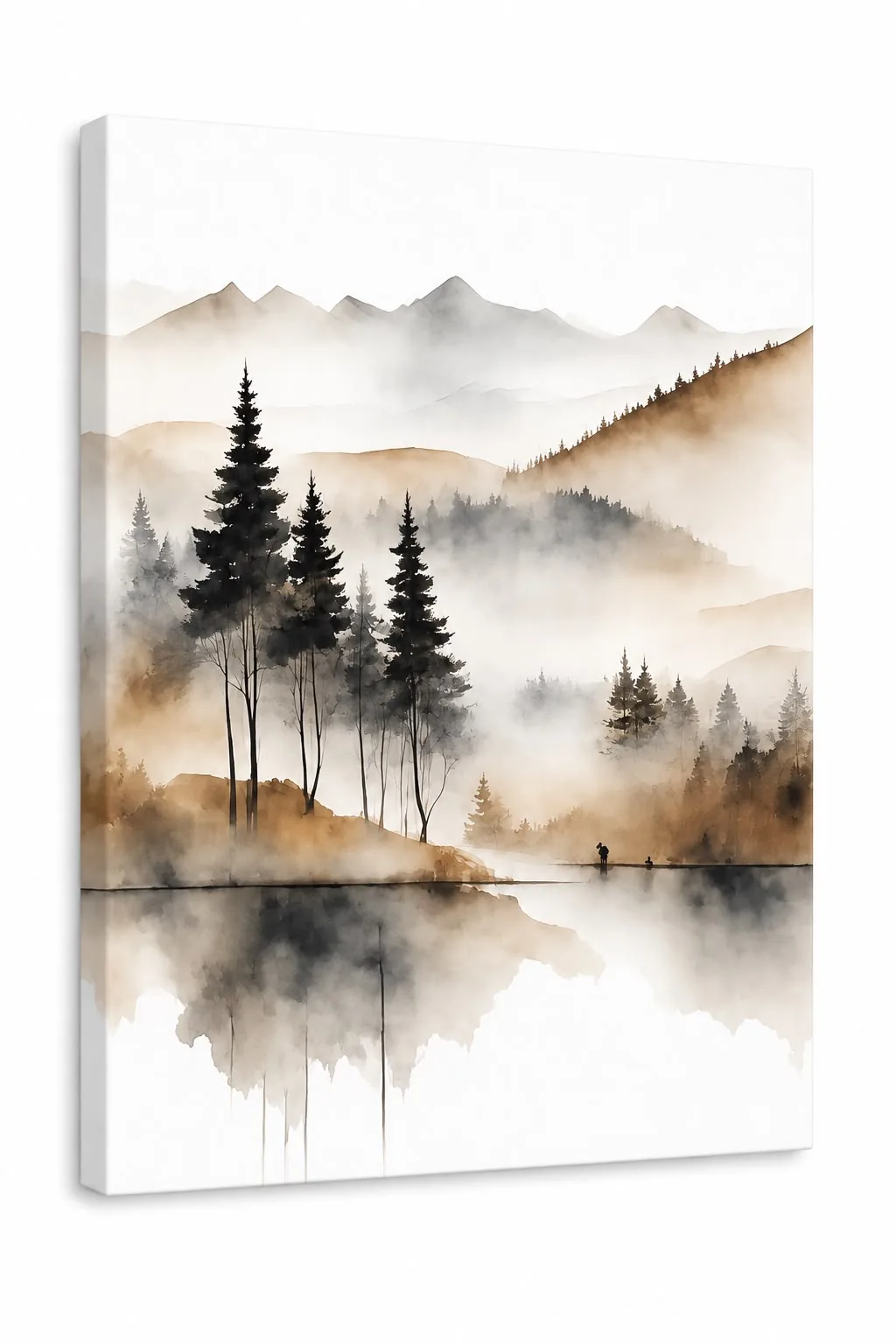 Peisaj montan în acuarelă — tablou canvas printat de LUX PRINT DECOR