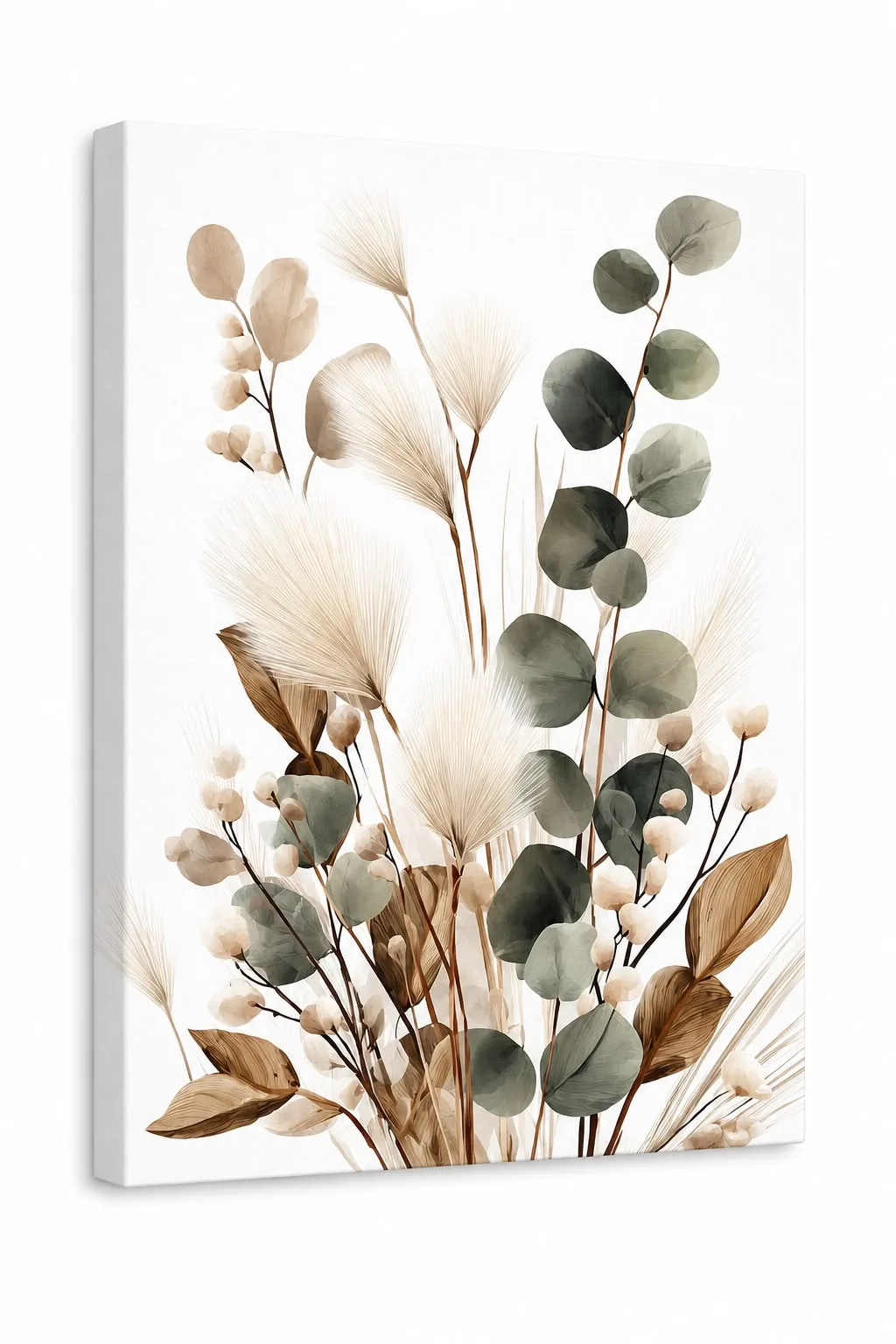 Botanic boho — eucalipt & pampas — tablou canvas printat de LUX PRINT DECOR